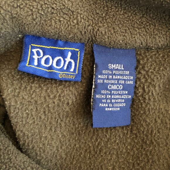 Disney Winnie the Pooh and Piglet Green Fleece Quarter Zip Collared Pullover - Picture 9 of 9